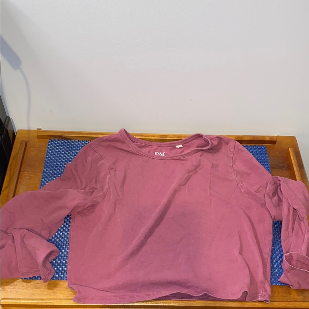 PAC Cares Crop top long sleeves, rosy pink, very soft